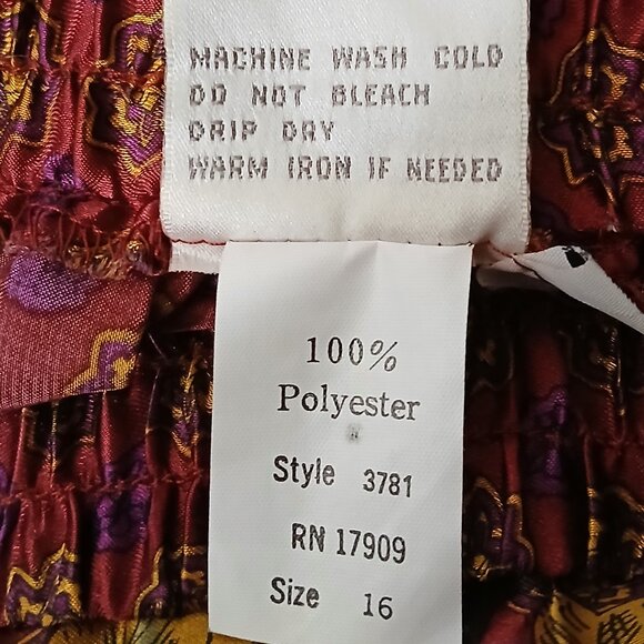 Pykettes Vintage Midi Skirt L Pleated Floral Satin - Picture 9 of 9